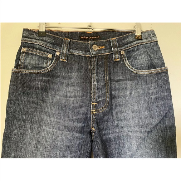 Nudie Jeans Co Slim Jim Mens Jeans Size W30 L32 Straight Blue Denim Cold Denim - Picture 3 of 11